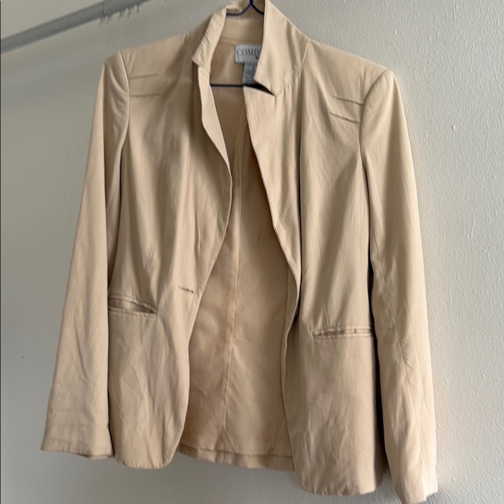 Ellen Tracy Tan Blazer Classic Suit Jacket